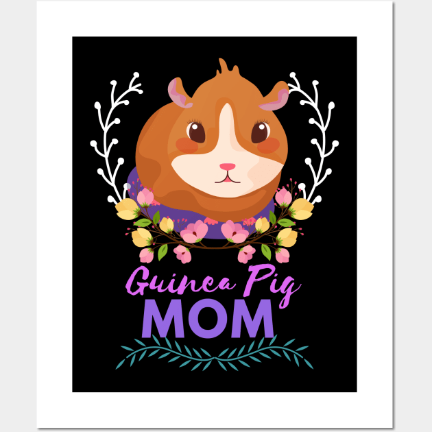 Guinea Pig Mama Rodent Pet Animal Love Cute Design Wall Art by Foxxy Merch